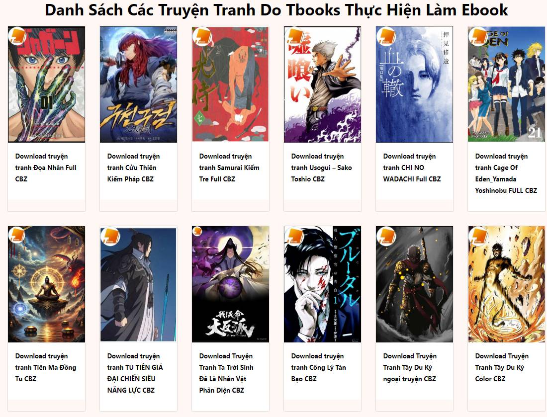 Chia sẽ kho truyện tranh mình thực hiện làm Ebook.